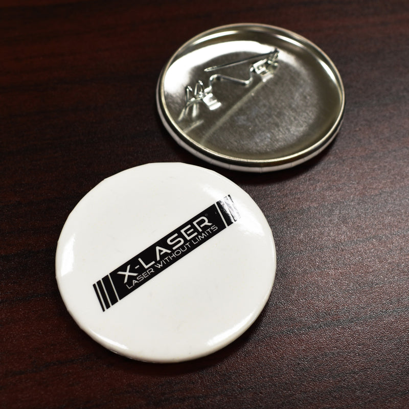 X-Laser 2" pin-on button